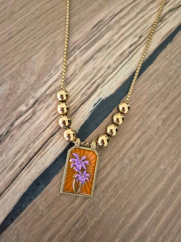 Ketting VAIANA paars/oranje/goud