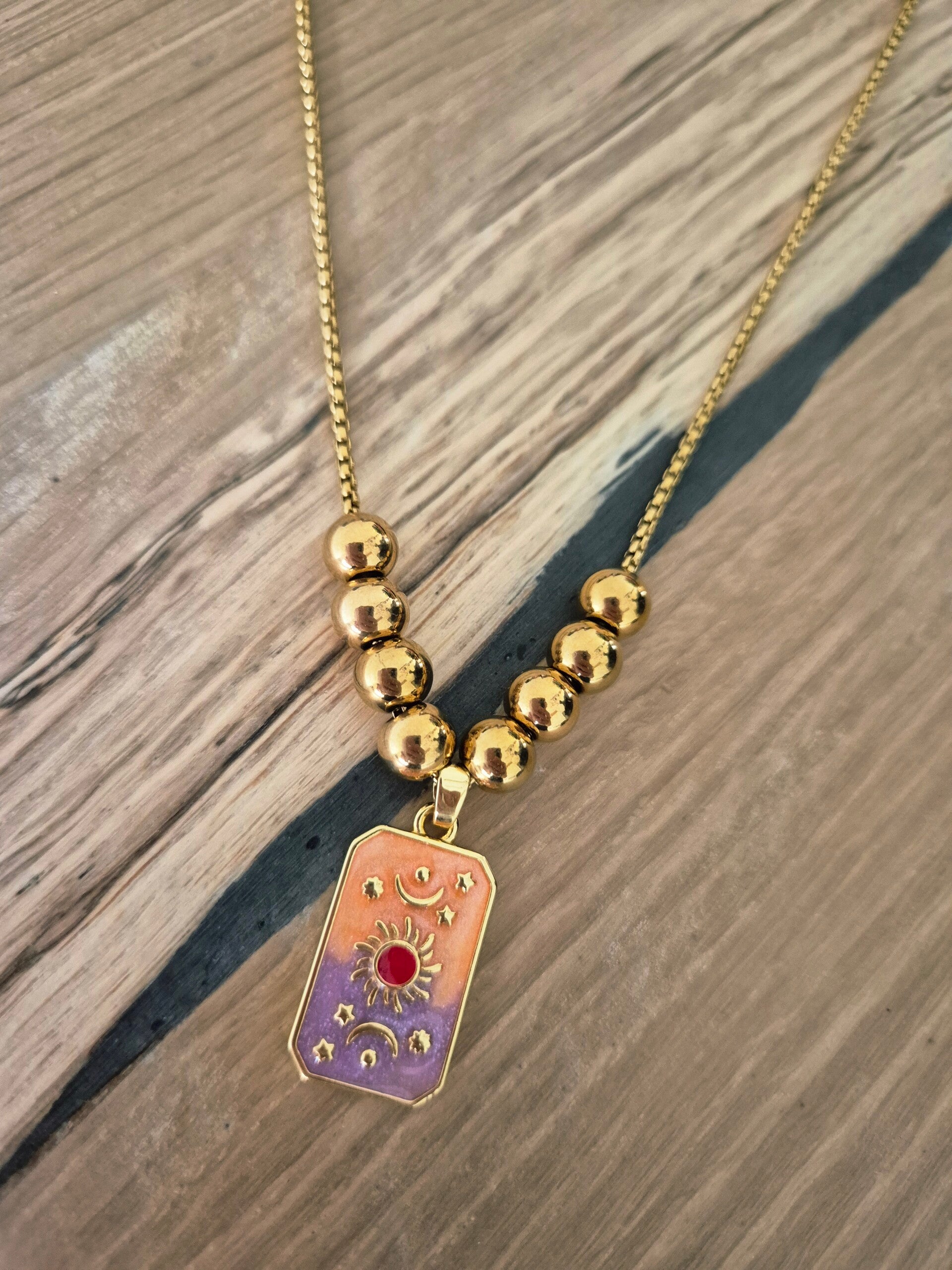 Ketting AURELIA paars/oranje/goud