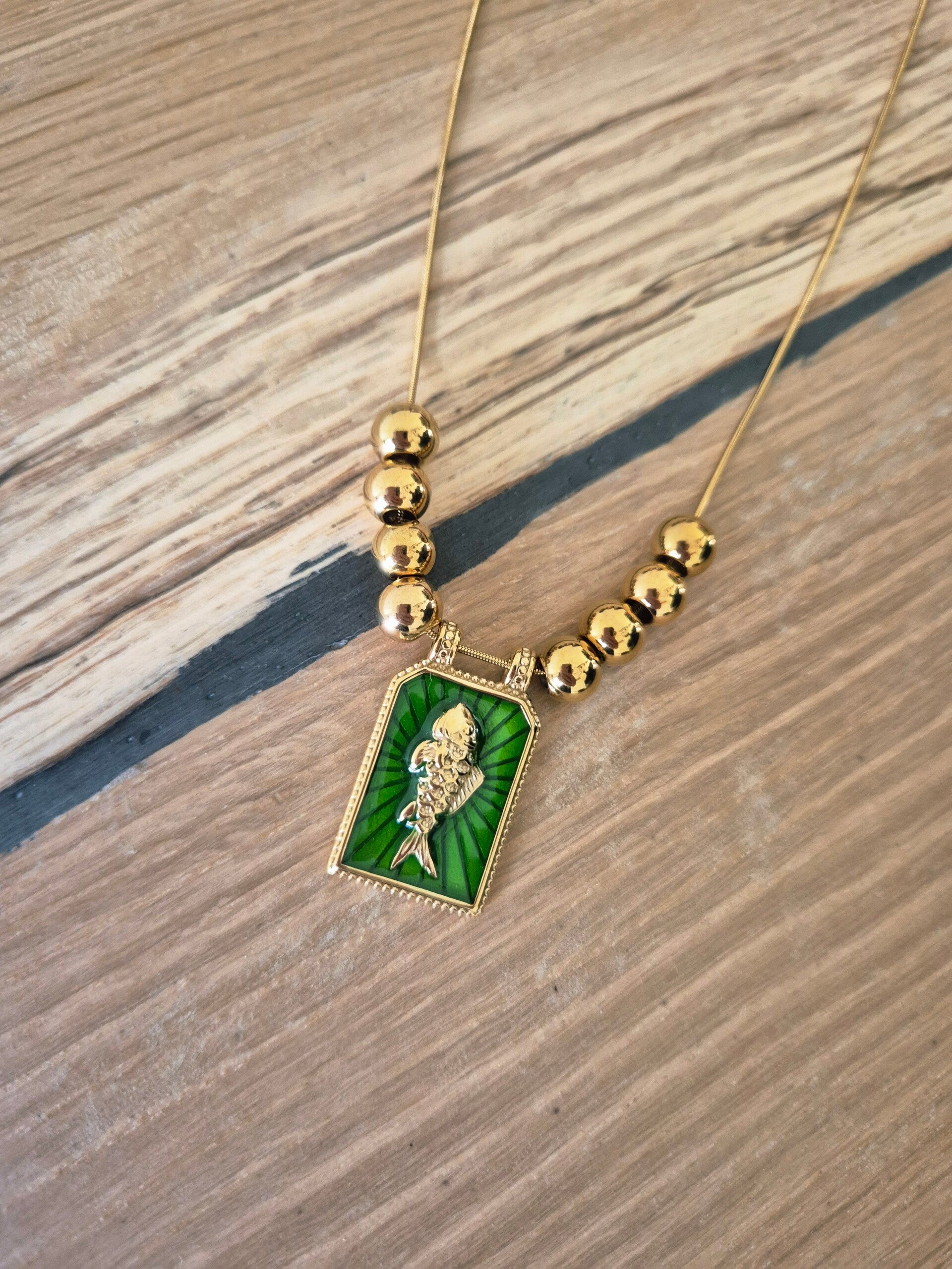 Ketting MIRA groen/goud