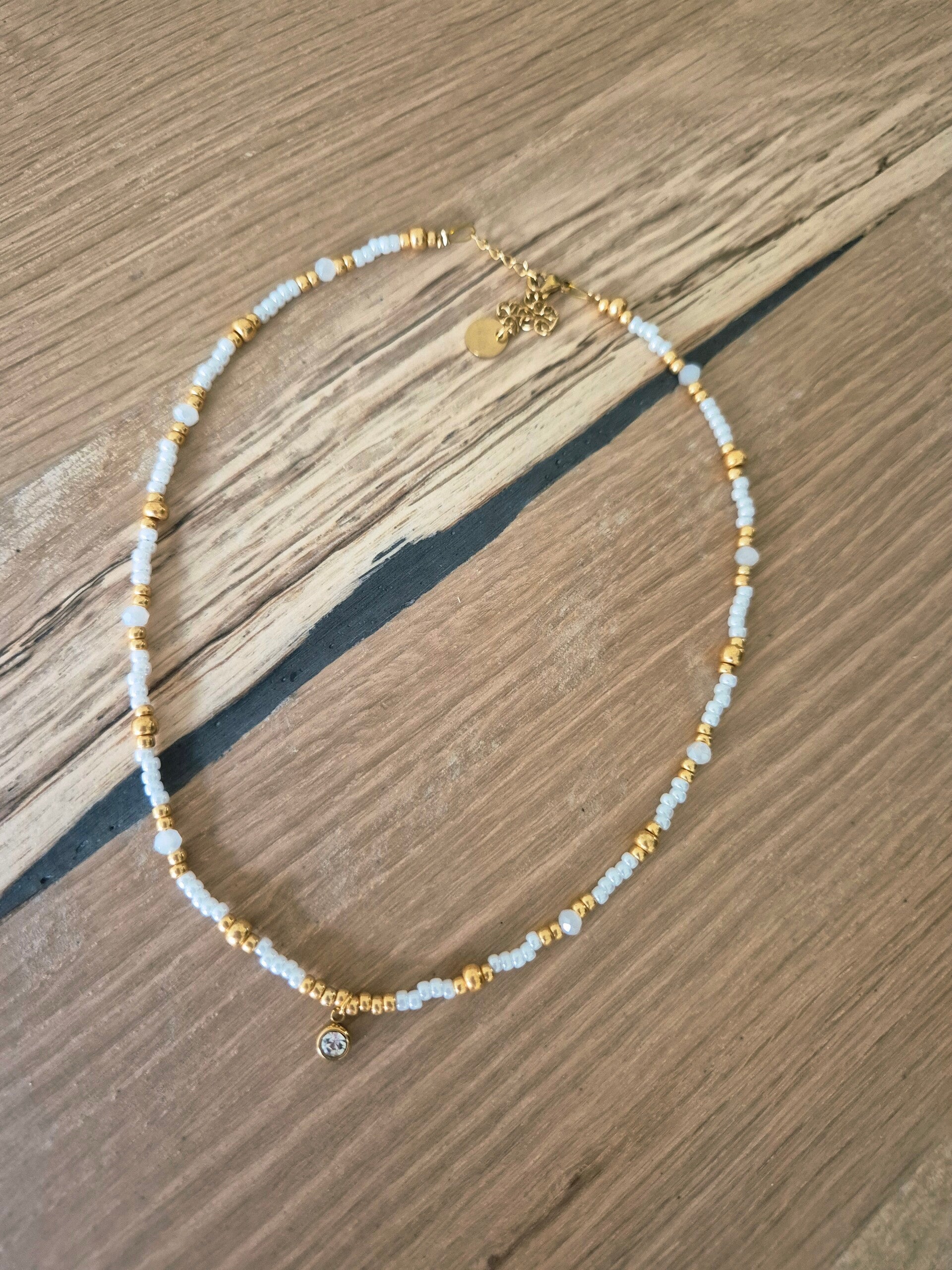 Ketting TALIA wit/goud