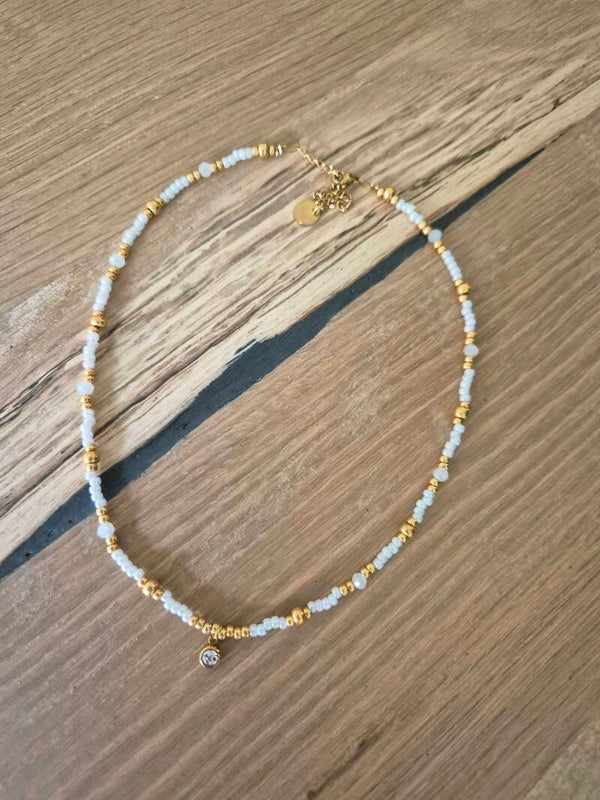 Ketting TALIA wit/goud