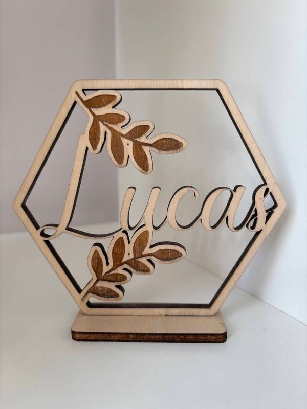 Hexagon met naam