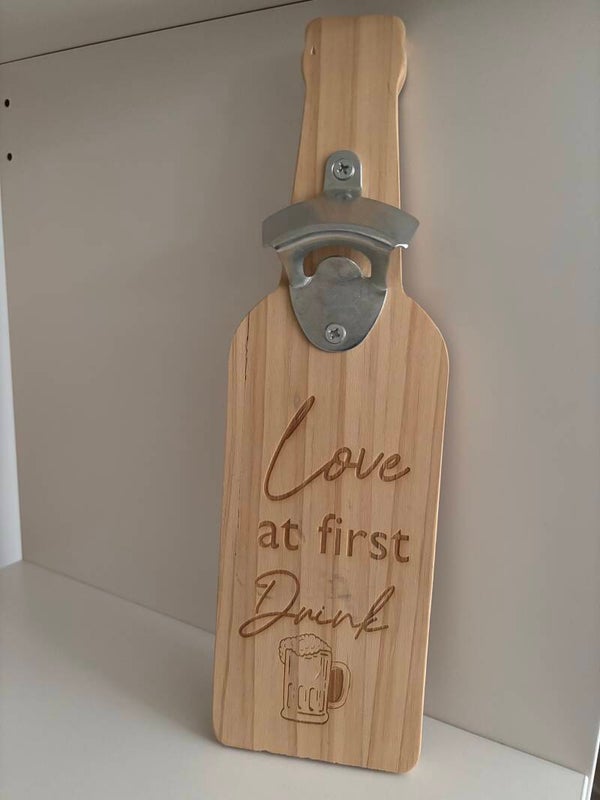 Plankje hout flesopener