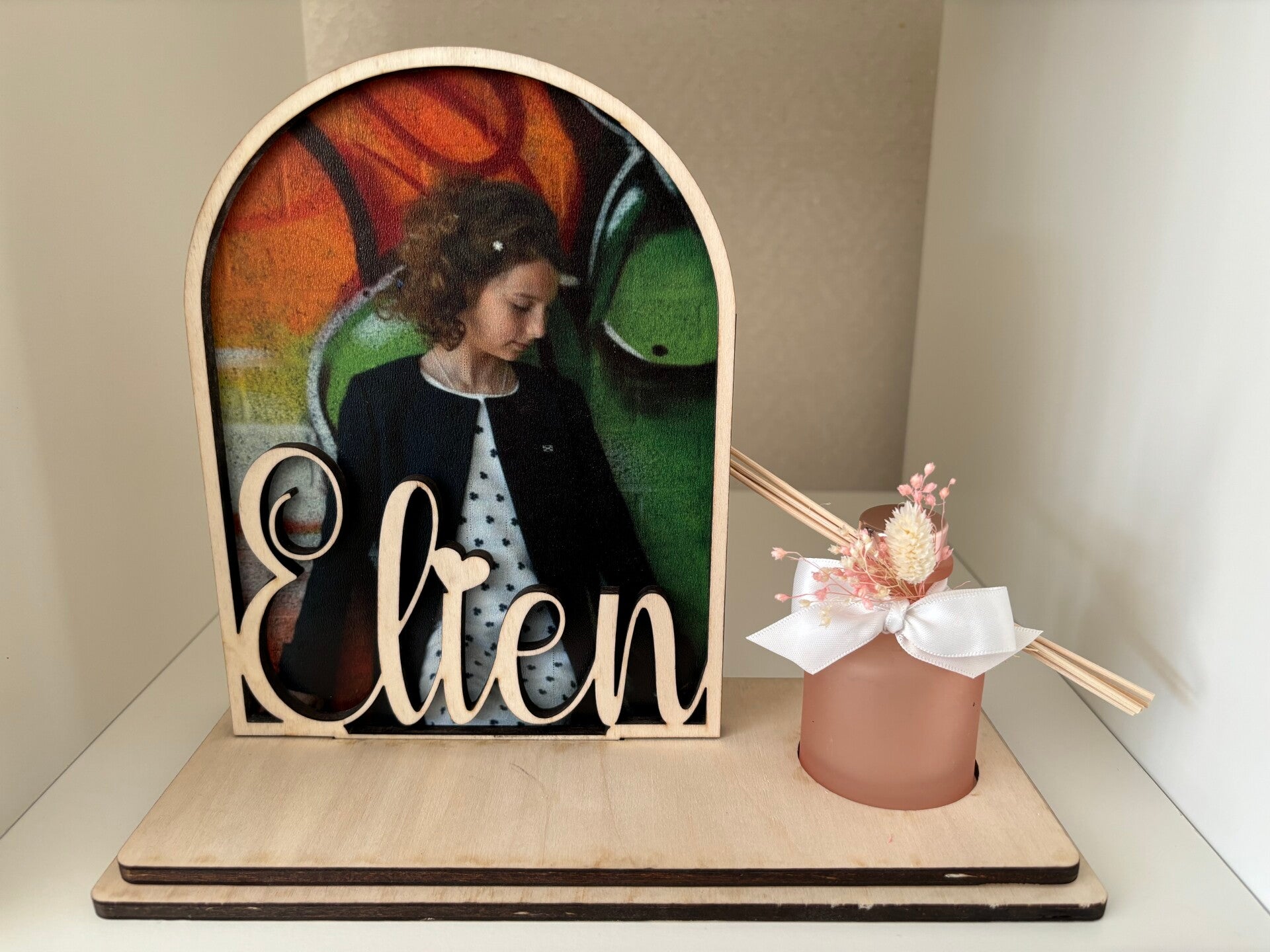 Foto op hout halve boog