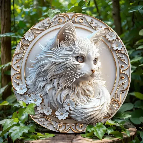 Witte Angora Kat "Witte Bloem"