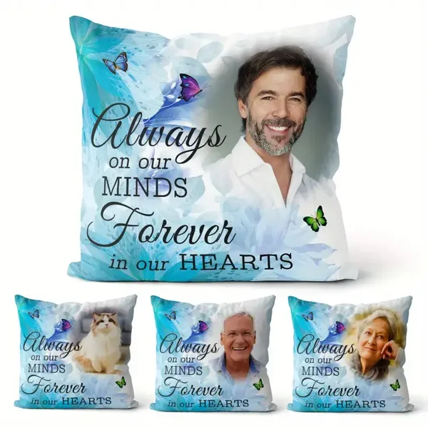 Pluche fotokussen "Forever in our Hearts"