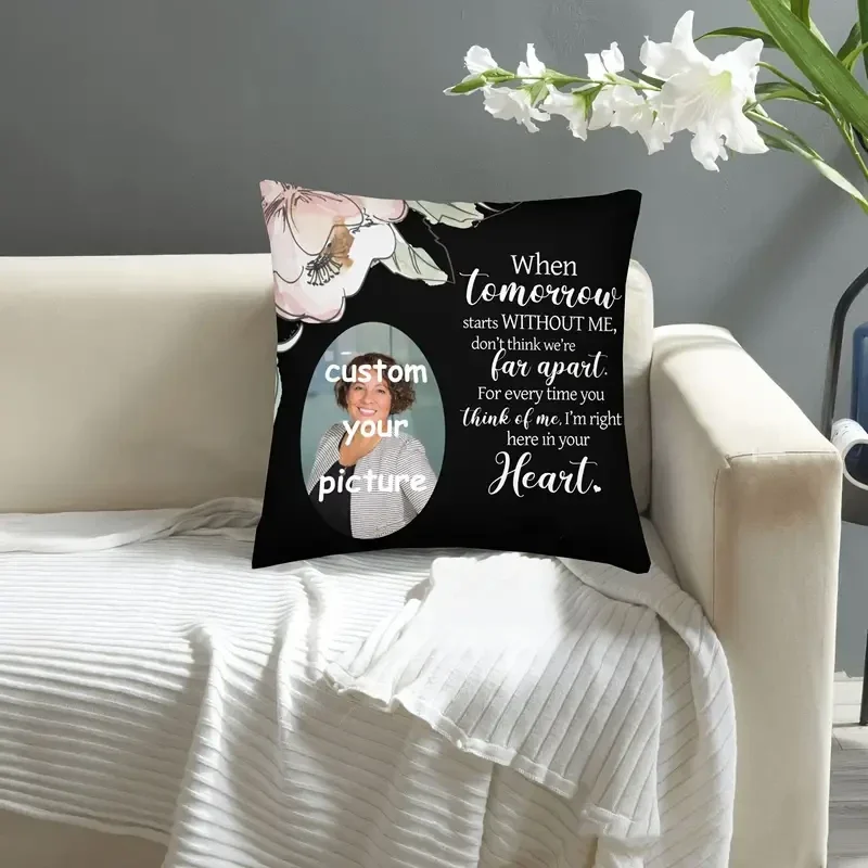 Pluche fotokussen "When tomorrow starts without me"