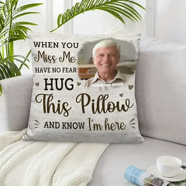 Pluche Foto kussen "Hug this pillow"