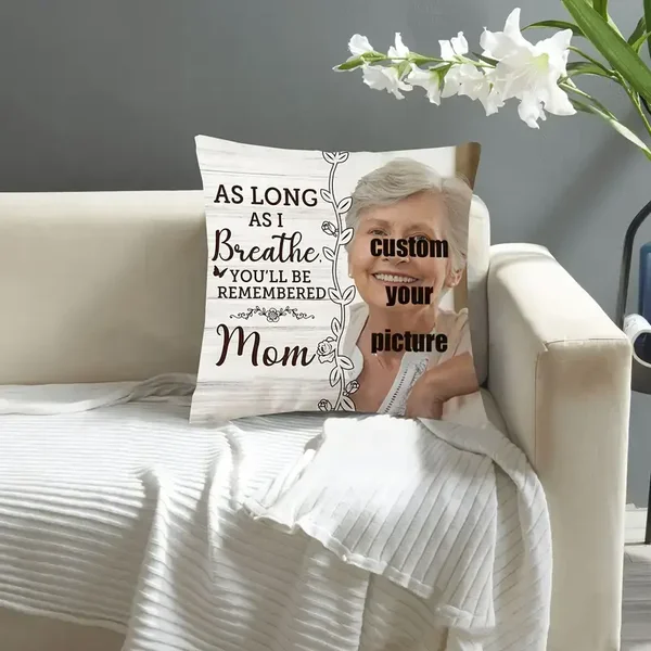 Pluche fotokussen "you`ll be remembered"