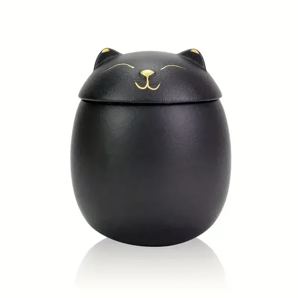 Vintage zwarte urn (Kat)