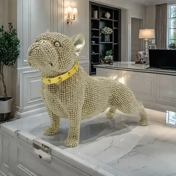 Ornament Franse Bulldog kraal