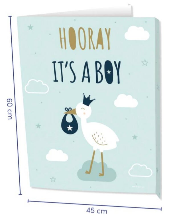 Raambord Uithangbord Window Sign Hooray its a boy