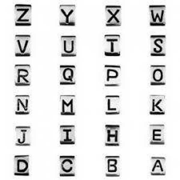 Verzilverde Letter Bedel  L