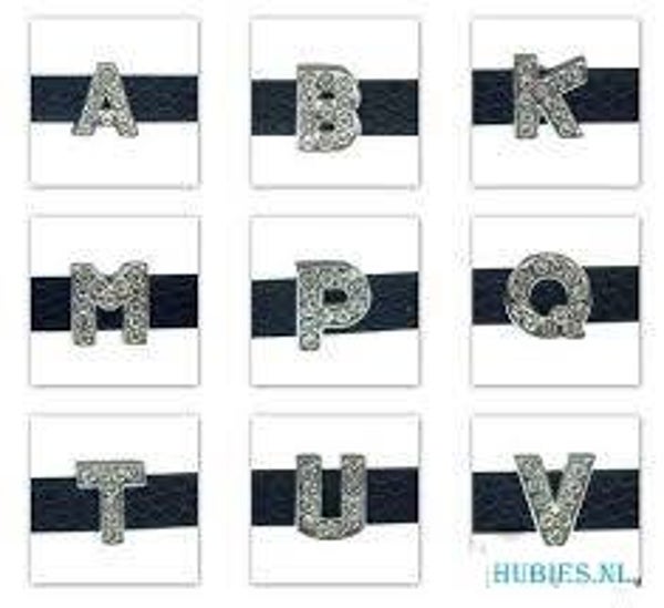 Strass Alfabet Schuivers/Sliders  Y