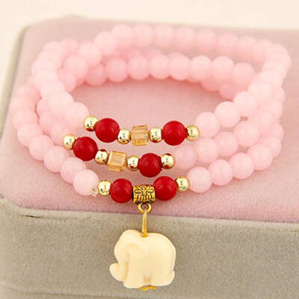 Wikkel Kralen armbandje met olifant charm