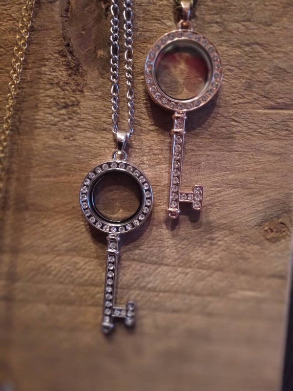Memory Locket Collier met zilverkleurig sleutel locket