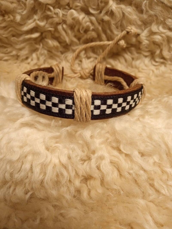 Lederen Armband breed bruin