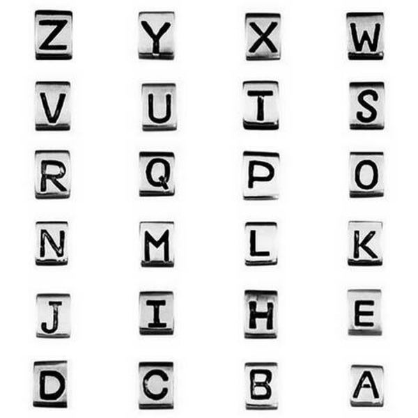 Verzilverde Letter Bedel  H