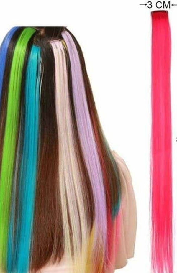 Kleurrijke Clip-In/Clip On Extensions Fuchsia