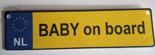 Kentekenplaat Kunststof Baby on board