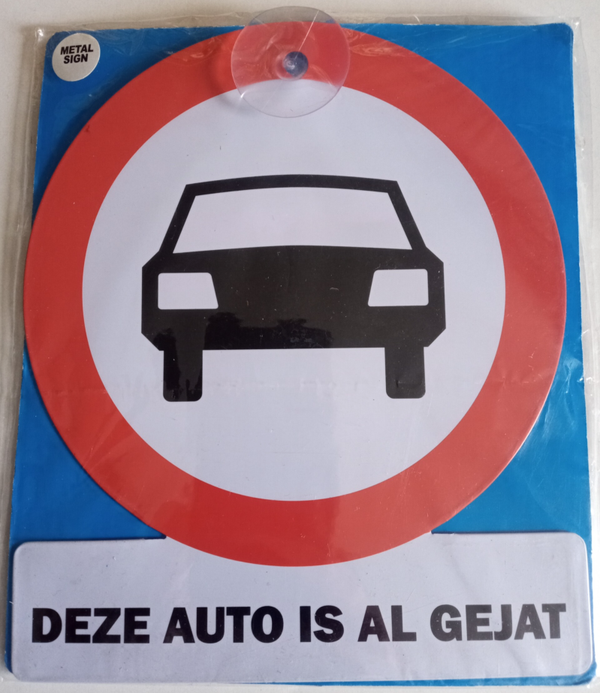 Kentekenplaat Metaal deze auto is al gejat