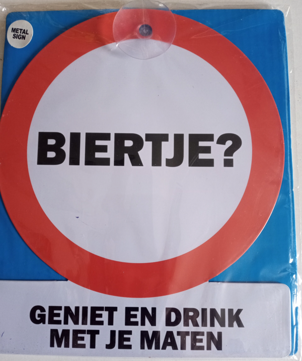 Kentekenplaat Metaal biertje geniet en drink met je maten