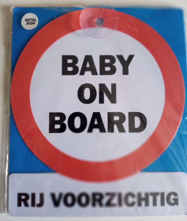 Kentekenplaat Metaal baby on board rij voorzichtig