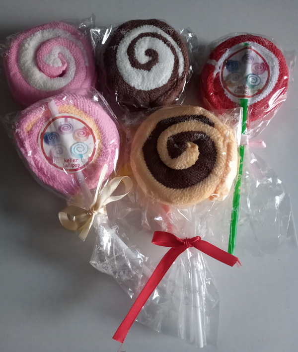 Lolly gemaakt met washandjes