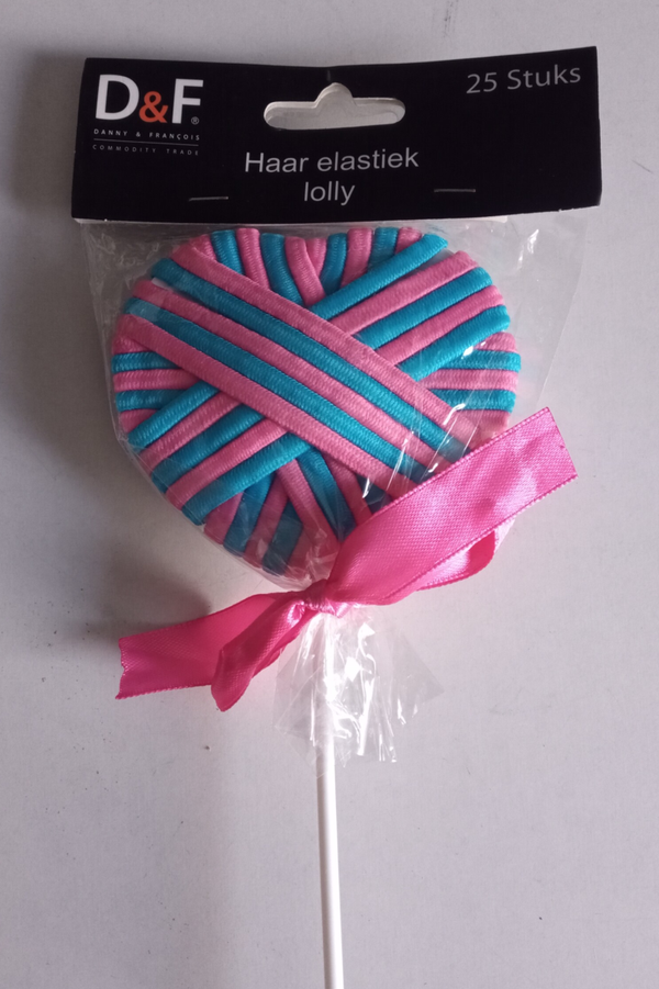 Lolly gemaakt met haar elastiek