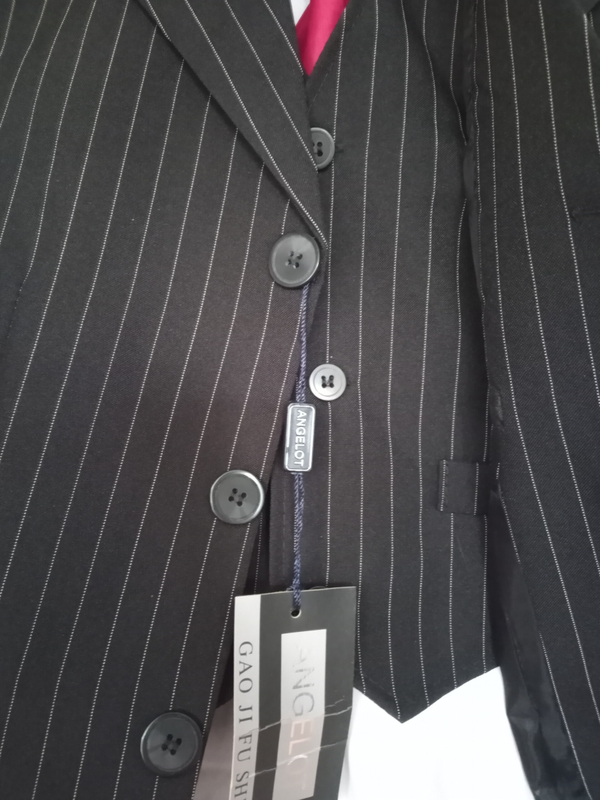 Zwart Wit Gestreepte Kinder Kostuum 3 delig 128