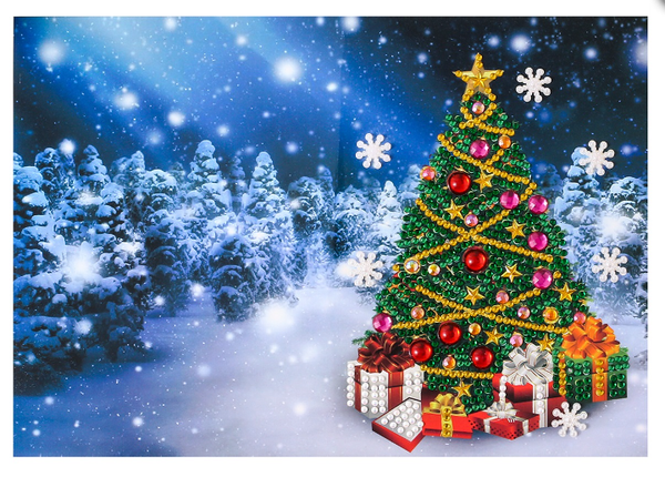 Diamond Painting Kerstkaart Christmastree 18x13