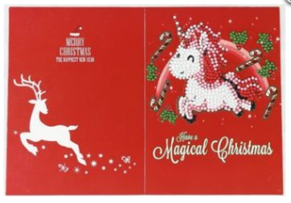 Diamond Painting Kerstkaart Pony 18x13