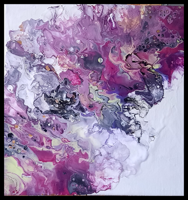 Tableau "Pouring" P 127 - 30 x 30 cm