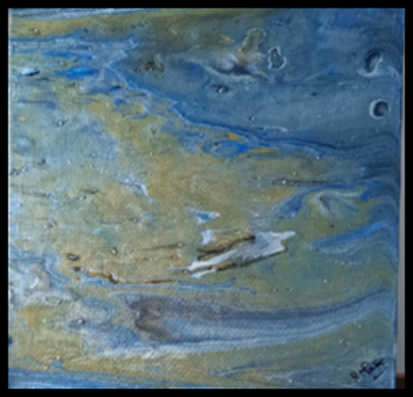 Tableau "POURING" 30 X 30 CM