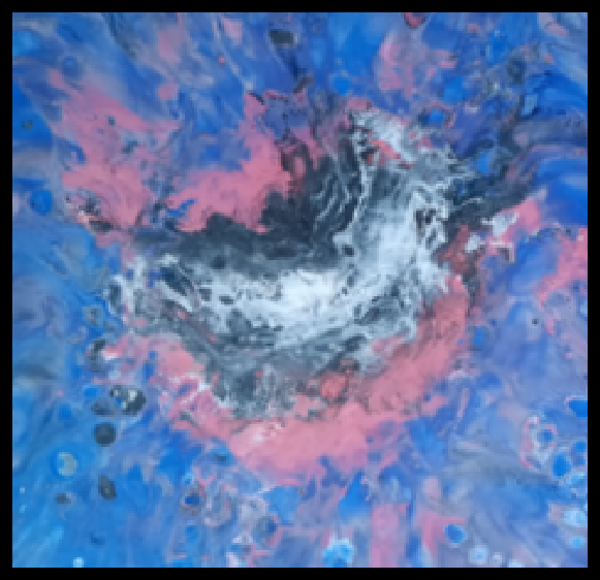 Tableau "POURING" 30 X 30 CM