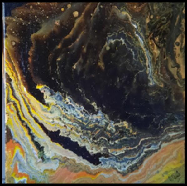 Tableau "POURING" 40 X 40 CM