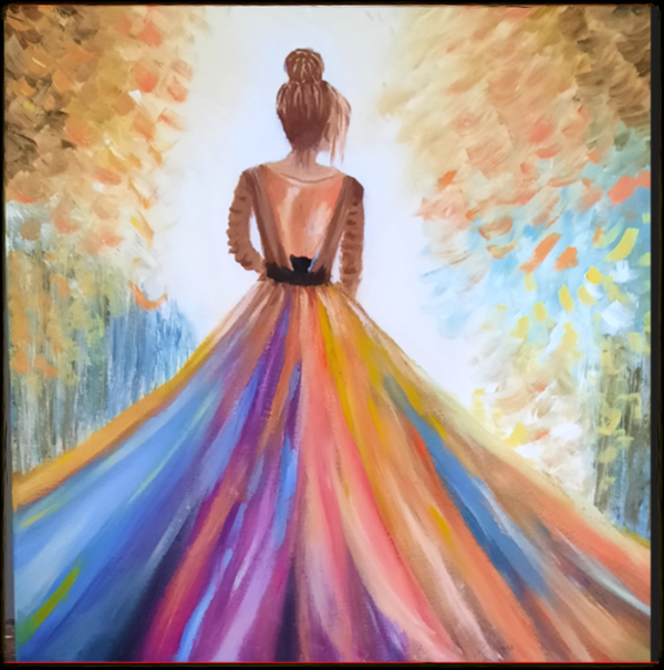 Femme Arc-en-ciel 50 X50 CM 3D
