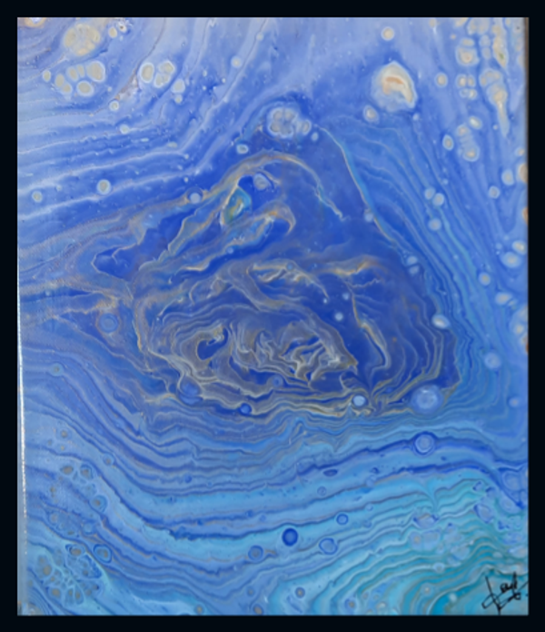 Tableau "POURING" 30 X 30 CM