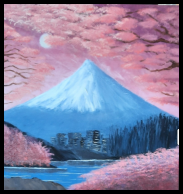 " MONT  FUJI  N° 2  "- 50 X 50 CM 3D