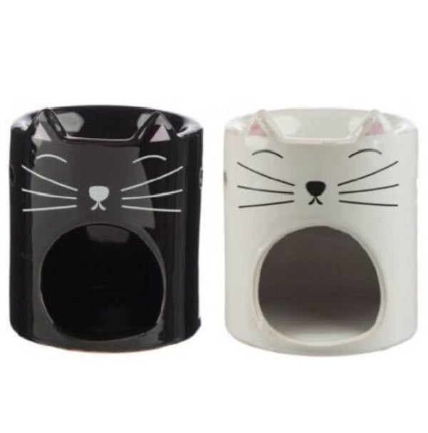 Waxbrander kat wit