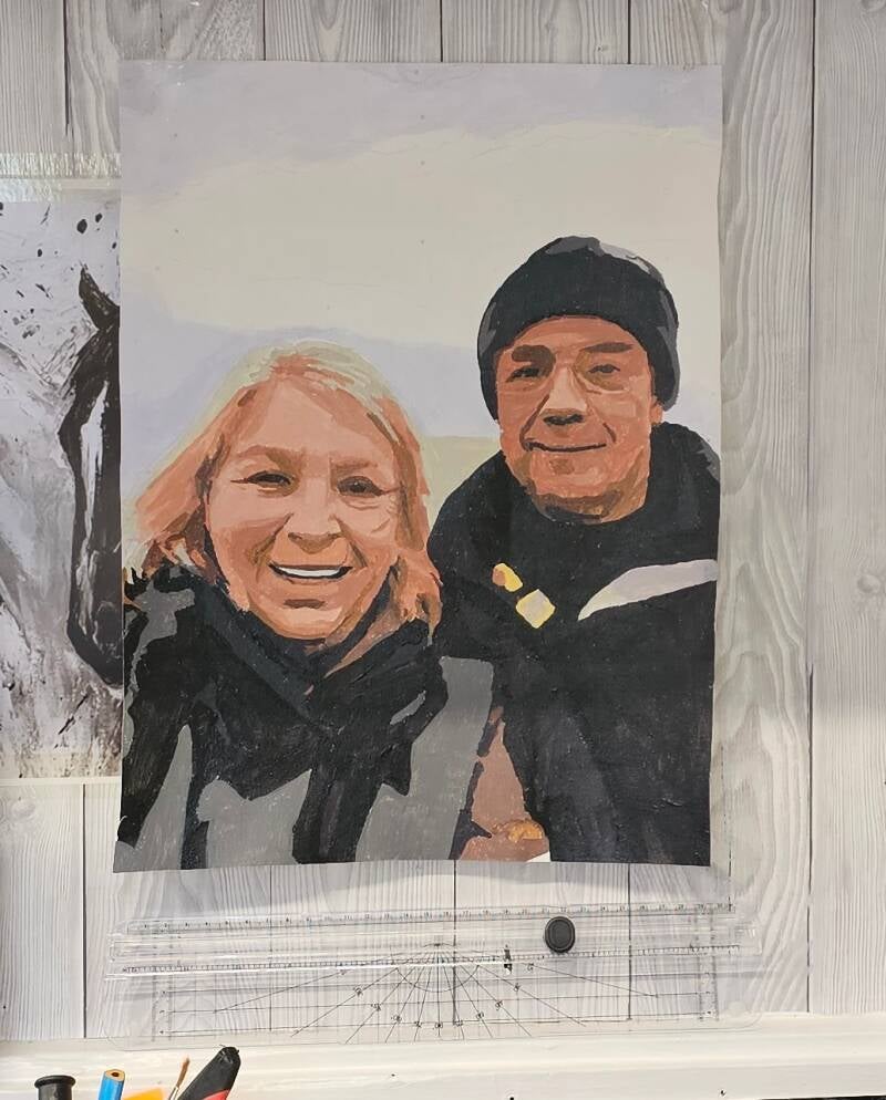 My sister and hubby done from a photo.