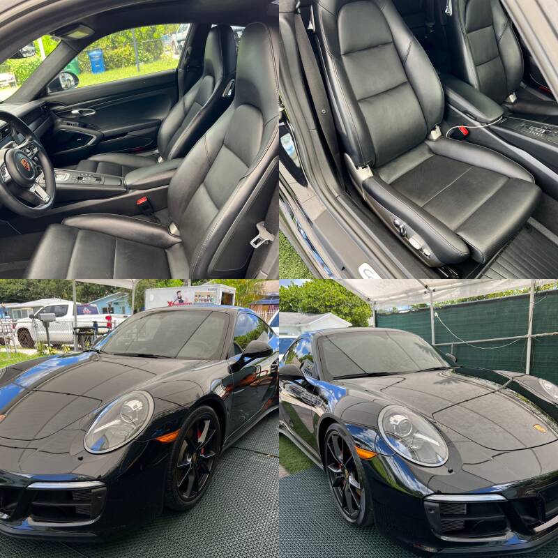 Black Porsche interior and exterior detailing by Xtreme Pro Detailers in Miami