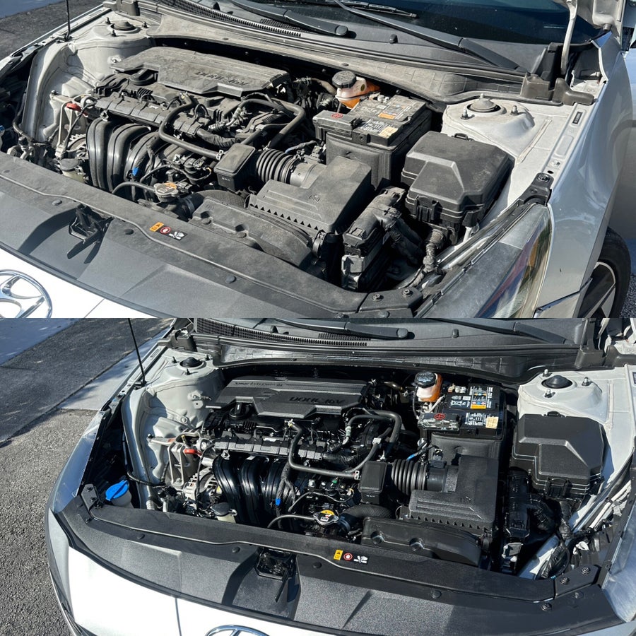 Professional engine bay detailing result in Miami