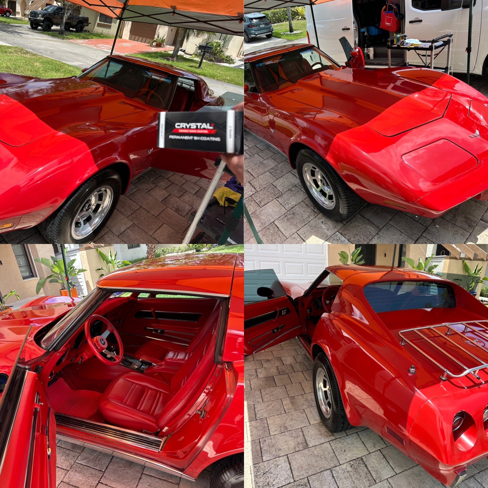 Chevrolet Corvette rojo después de un recubrimiento cerámico System X Crystal+ de Xtreme Pro Detailers