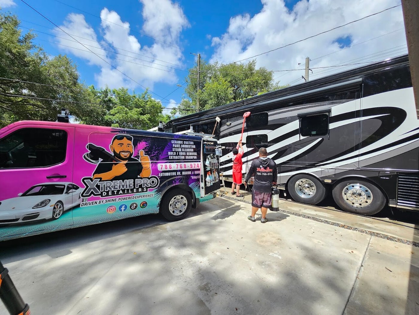Xtreme Pro Detailers providing professional RV exterior detailing in Miami