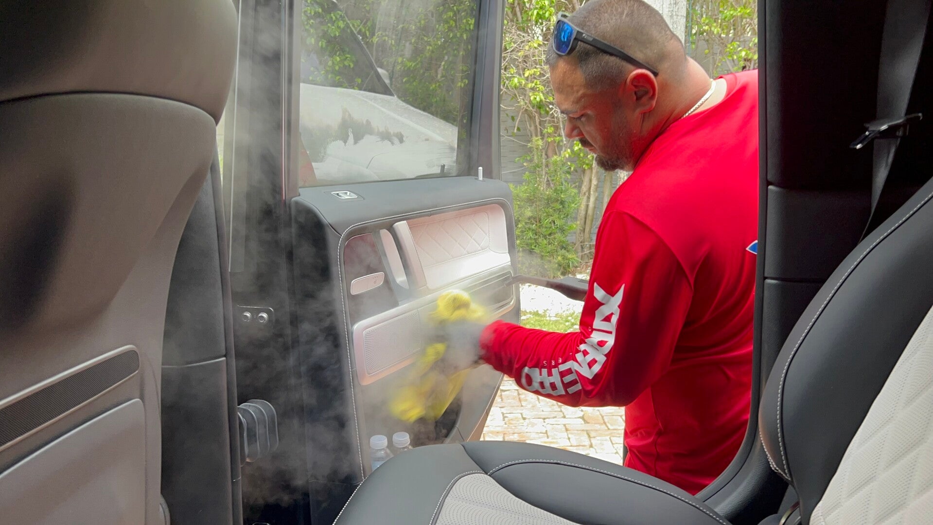 onal steam cleaning of a vehicle interior by Xtreme Pro Detailers