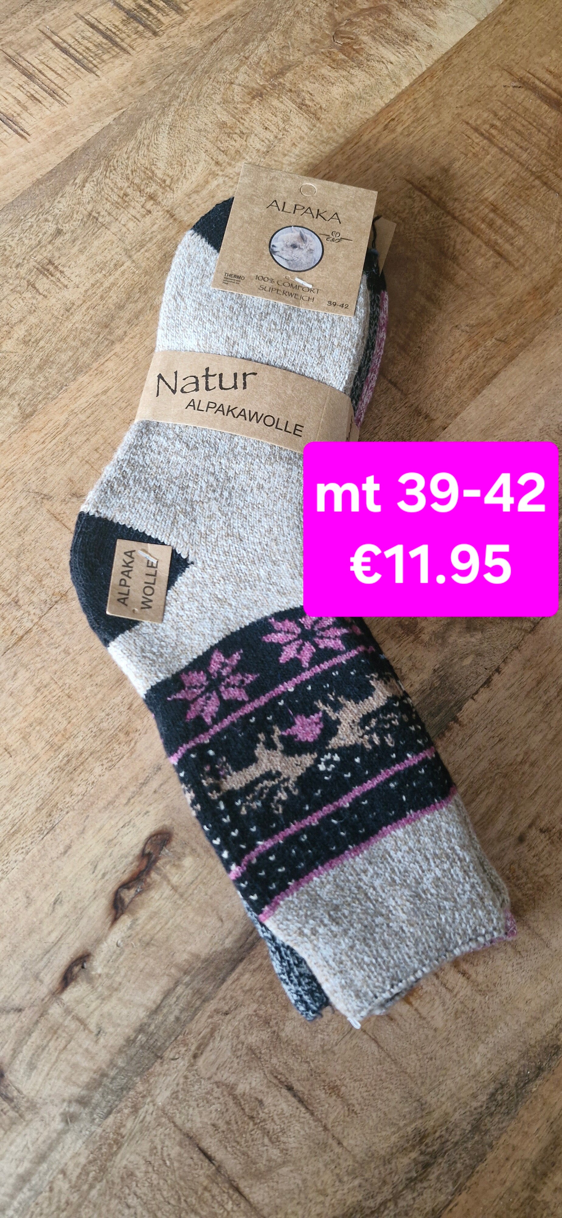 Warme sokken met alpacawol 39-42