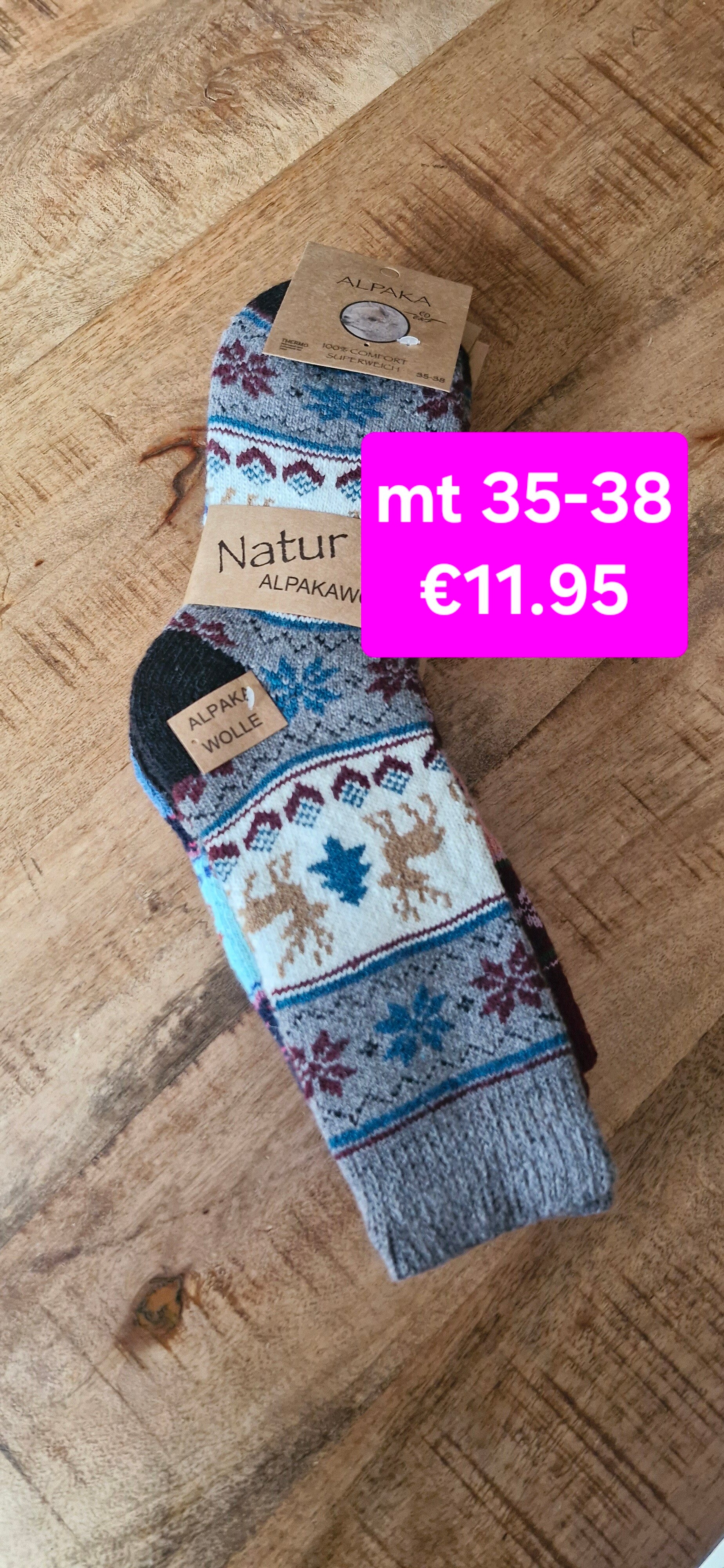 Warme sokken met alpacawol 35-38