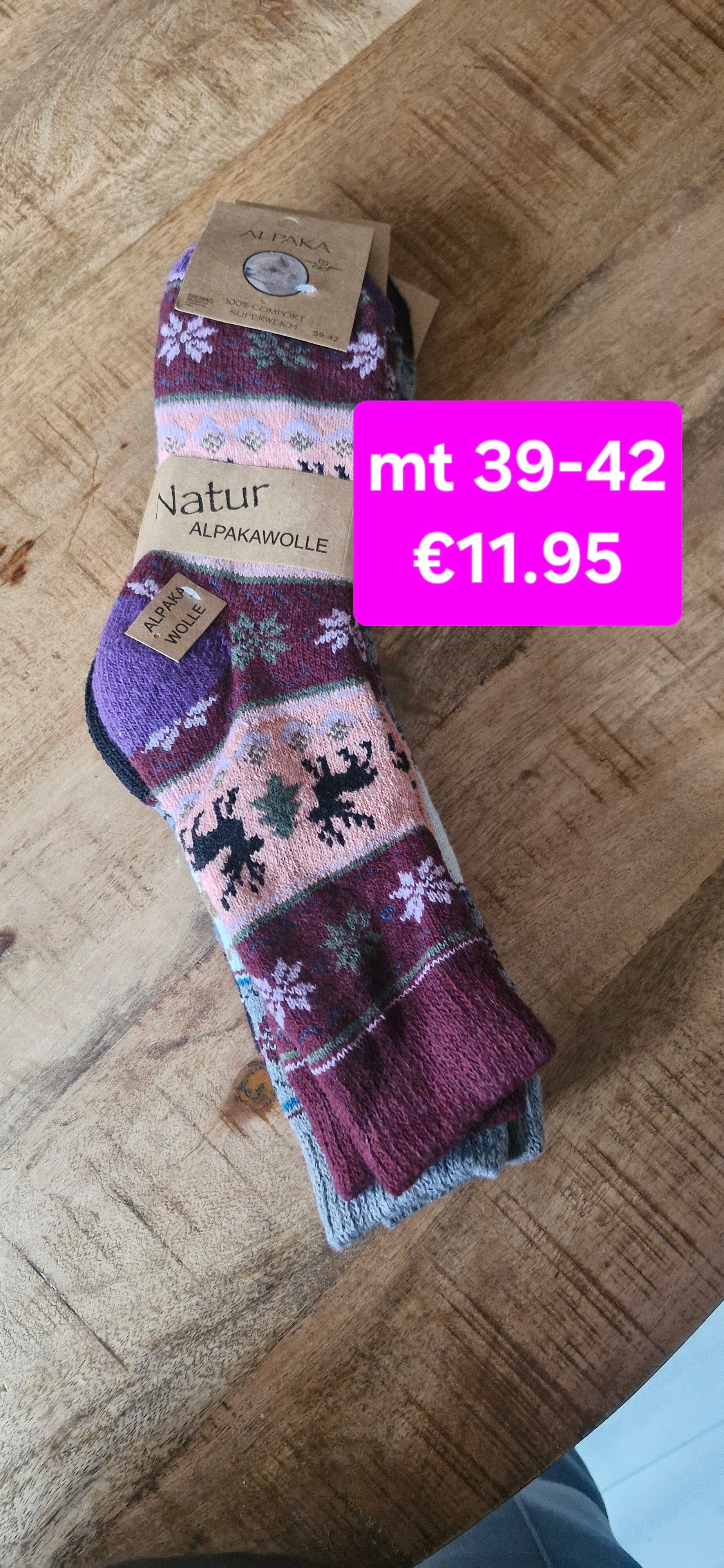 Warme sokken met alpacawol 39-42