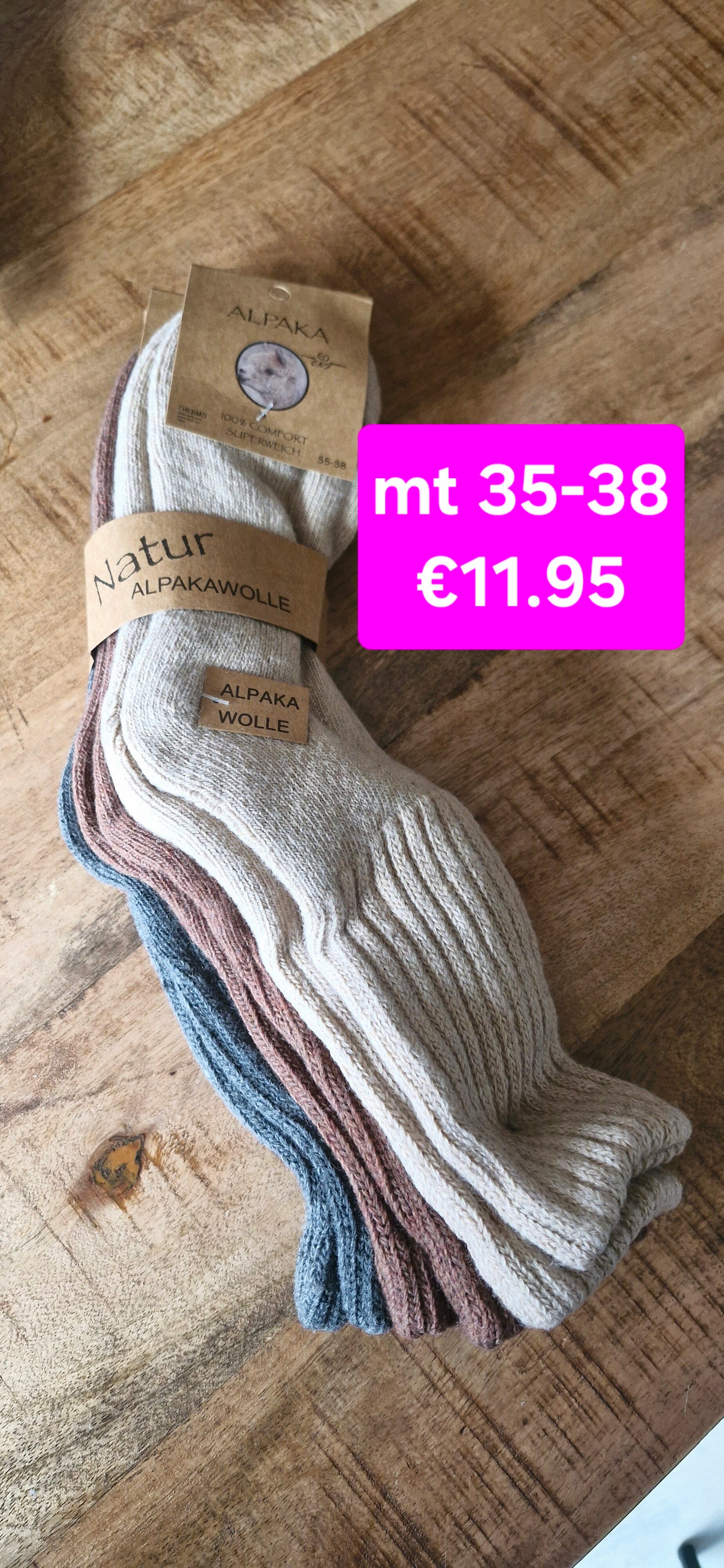 Warme sokken met alpacawol 35-38